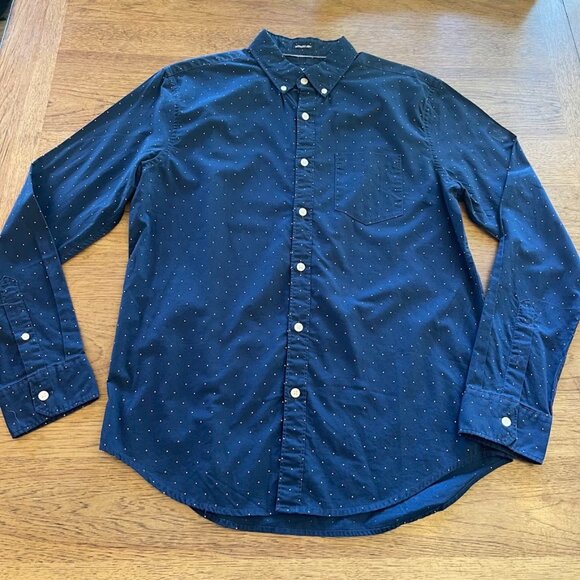 American Eagle Blue Dot MEDIUM Seriously Soft Oxford Button Down Shirt NWT 456 - Picture 1 of 2